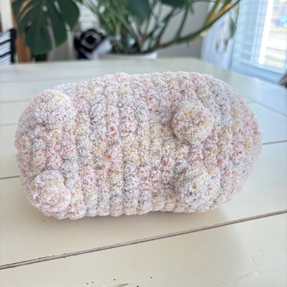 Crochet Cat Plush Yellow Tabby Handmade Amigurumi Unique Cute Loaf Cat - Picture 5 of 7
